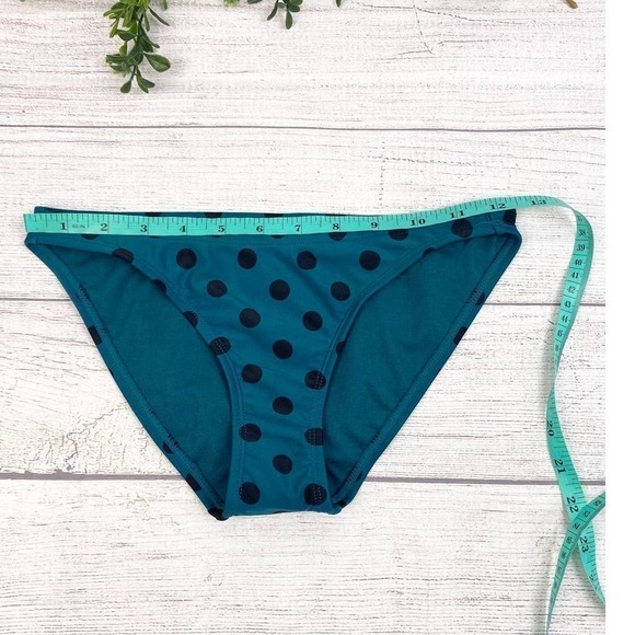 NEW Xhilaration Deep Turquoise and Black polka dot Bikini Bottom XS - Picture 8 of 8